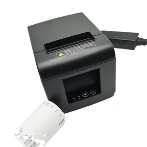 Printer tanda terima POS termal Desktop 80mm, ukuran kecil, Printer USB + Antarmuka LAN, Loyverse, WiFi, akses mudah, perintah cetak Esc