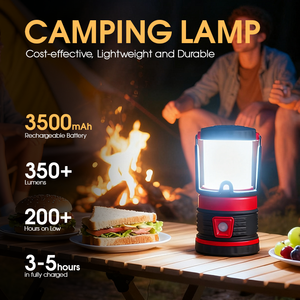 Lampada da campeggio ricaricabile portatile, 3600mAh, 5 modalità, adatta per attività all'aperto come interruzioni di corrente, campeggio ed escursionismo - Product Image 2