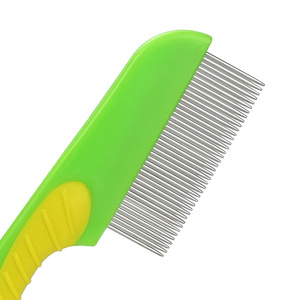 <b>Flea</b> <b>Comb</b> <b>For</b> <b>Cat</b> Dog Stainless Steel Pet Hair Cleaning <b>Comb</b> Large And Small Size TPRPP Material Convenient Grooming Tool - Product Image 1