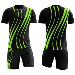 Advanced Men's Black Blue Striped Soccer Jersey and Shorts Set Moisture Wicking Breathable Quick Dry <b>Athletic</b> Wear All Seasons - Product Image 5