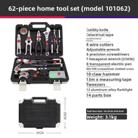 Ensemble d'outils ménagers, boîte à outils multifonctionnelle de réparation de matériel 62 pièces, cadeau et achat en gros pour groupes