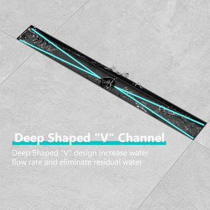 Cubierta de Drenaje <span class=keywords><strong>Lineal</strong></span> para Ducha de Acero Inoxidable, Inserto para Canal, Atrapa Pelos para Baño, Más Vendido - Product Image 6