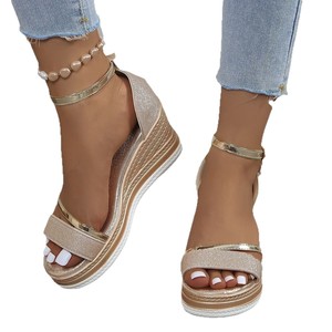 Women Platform Thick Sole Big Fish Mouth Wedge Beach <b>Sandals</b> Summer New European and American Roman <b>Sandals</b> - Product Image 5