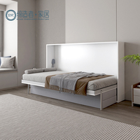 Lit Mural Horizontal Offres Spéciales Personnalisé Queen Size Gris Lit Mural Mécanisme Avec Canapé Lit Mural Horizontal