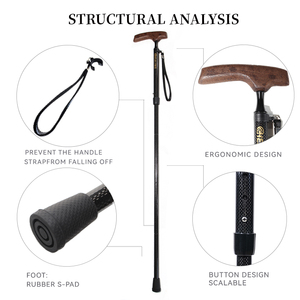 可動性補助杖老人用ウォーキングスティック折りたたみ可能杖 - Product Image 4