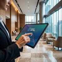 Tablette de réunion murale OEM personnalisée 15,6 pouces Android 14 Octa Core avec barre lumineuse LED pour entreprise et bureau