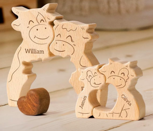 Rompecabezas de Madera de la Familia de Cerdos de Granja, Adornos de Madera Maciza, Decoración Personalizada para el Hogar con la Familia de Cerdos de Madera - Product Image 6