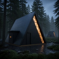 Cabane préfabriquée de luxe S780 en forme de A pour l'hôtellerie maritime et en zone intérieure, projet de production en usine pour les opérateurs