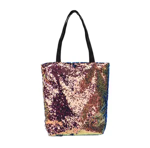 Best Selling Wholesale Fashion Sublimation Custom DIY Sequin Lady Tote Bag Reversible Magic Blank Sublimation Shopping Handbag