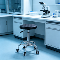Vente d'usine respirant Pu moulé ESD antistatique chaise de laboratoire sans bras médecin soins infirmiers travail chaise pivotante pour laboratoire de salle blanche d'hôpital
