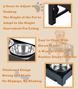 5 Adjustable Height Stainless Steel <strong>Dog</strong> <strong>Bowl</strong> <strong>Stand</strong> Stylish Modern Collapsible Elevated Slow Feeder Non-Slip Durable Plastic 2 1 - Product Image 5