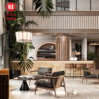 Meubles de design d'intérieur d'hôtel modernes, haut de gamme, écologiques, durables, personnalisés, élégants, pour salle à manger, salle d'attente, vitrines LED