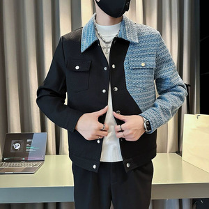 Veste Tendance Jeune Design Épissé Sensibilité Cardigan Manches Longues Coupe Ample Style Décontracté Veste <span class=keywords><strong>Homme</strong></span> de Chine - Product Image 4