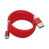 Cable USB de Carga Rápida Retráctil Automático de 2.4A, Cable de Datos Micro con Cuentas Magnéticas Tipo C a Tipo C