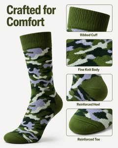 Men's ODM Nylon <b>Waterproof</b> Breathable Crew <b>Socks</b> Camouflage Knitted Outdoor Sports Custom Logo - Product Image 3