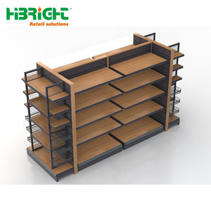 סופרמרקט/חנות מכולת קמעונאית תצוגה מתלה שחור דו צדדי מדף גונדולה מדף נוחות חנות מדפים עשוי מתכת עמיד - Product Image 5