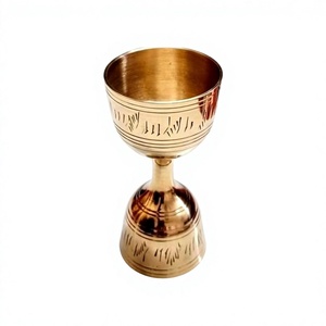 Medidor de latón puro de 30 y 60 ml, jigger de vidrio para cócteles, vaso medidor de metal, herramienta para medir onzas, jigger para bar, mezclador de cócteles. - Product Image 1