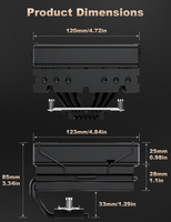 Refroidisseur CPU ARGB upHere avec 6 caloducs, ventilateur PWM 120 mm pour PC, compatible AMD AM5 et Intel