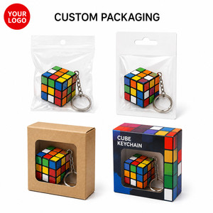 Custom Logo 3x3 <b>Mini</b> Magic Cube Keychain Puzzle Toy Speed Cube <b>Keyring</b> for Promotional Gift Office Education Stress Relief - Product Image 5