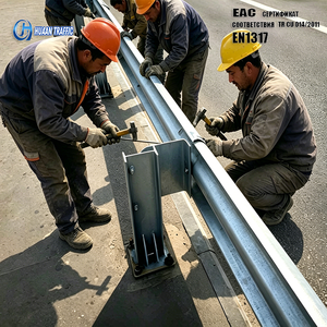 Système de garde-corps routier pour centrale électrique en haute montagne, poutre et poteau en acier Q355 galvanisé à chaud GOST 26804 EN1317 - Product Image 3