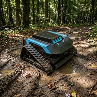 Robot Pemotong Rumput Mini GPS Pabrik, Laris Manis, Kontrol Jarak Jauh, Beroda Rantai, Motor Tanpa Sikat, Daya 800mm, Mesin Pemotong Rumput Flail