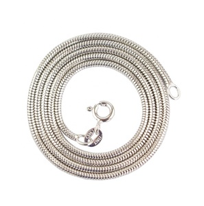 Classica Collana e Bracciale in <span class=keywords><strong>Argento</strong></span> Sterling <span class=keywords><strong>925</strong></span> con Catena a Osso di Serpente da 3mm per Gioielli Fai-da-Te - Product Image 4
