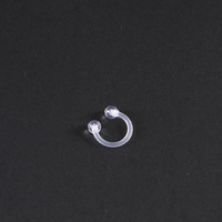 Boucles d'oreilles unisexes en acrylique transparent avec sertissage à bélière, vente en gros pour piercing invisible à vis, bijoux pour étudiants