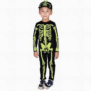 स्मूकी हेलोलीन चमक हड्डियों को जम्पसूट पूर्ण हैट सेट निर्माता ने बच्चों के कंकाल की पोशाक - Product Image 2