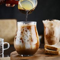 Tasse à café latte froide en verre simple et transparent