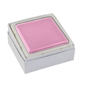 Aluminium Pink Shiny <b>Pocket</b> Makeup <b>Mirror</b> Single-Sided Mini Cosmetic <b>Mirror</b> with Foldable Frame Leather Case Custom Print Logo - Product Image 2