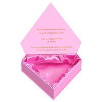 Étui à cils rose en forme de diamant magnétique avec logo personnalisé Boîte d'emballage pour cils Boîte à cils avec insert en soie satinée