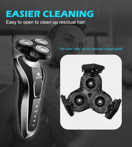 Usine multifonction anneau <span class=keywords><strong>placage</strong></span> 3D rotatif corps sécurité serrure rasoir électrique Rechargeable Double bord rasoir rotatif rasoir - Product Image 2