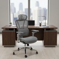 Chaise de bureau ergonomique en maille à commande filaire avec soutien lombaire réglable, accoudoirs réglables, design pivotant et base chromée pour bureau