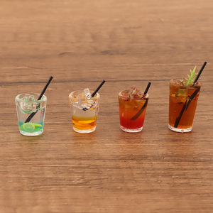 Nouvelle boisson miniature d'été : Americano glacé et limonade, accessoires de maison de poupée, décoration de <span class=keywords><strong>cuisine</strong></span>, jouet en résine artisanale - Product Image 1