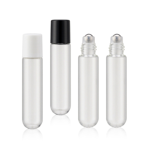 Custom Logo 8ml Clear Round Bottom Perfume Oil Roll On Glass Bottle