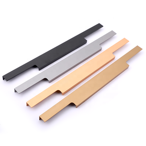 Ceeinart moderno Simple lujo F estilo borde-Sellado negro oro aleación de aluminio manija armario puerta para tocador dormitorio - Product Image 2