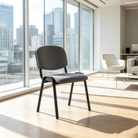 Chaise empilable sans accoudoirs, confortable, pour réunions de personnel, conférences, avec structure en fer, pour églises et stades