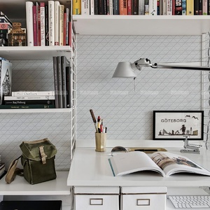 Carrelage de salle de bains en porcelaine glacée, Triangle, décor moderne, mosaïque blanche intelligente de 2" - Product Image 6