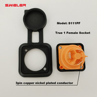 Prise femelle Powercon True1 à 3 broches, prise à verrouillage par torsion, prise carrée à 3 pôles pour montage sur panneau, compatible avec SEETRONIC SAC3FPX SAC3MPX