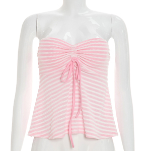 Viviblook Y26TP160 – Nouveau débardeur d'été décontracté sans bretelles avec cordon de serrage pour femme - Product Image 5