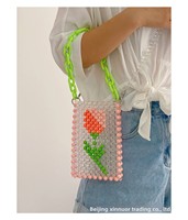 Sacs carrés en perles tissés à la main, style tulipe, avec une seule bandoulière, frais et élégants, à ouverture supérieure, en gros, en stock, cadeaux pour petites amies
