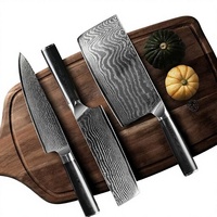 Ensemble de couteaux de chef haut de gamme en acier Damas, lames en acier VG inoxydable 12,5 cm, coffret cadeau, outil d'affûtage, livraison directe, vente en gros