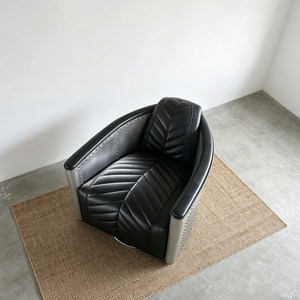 Sillón Industrial Attic Pilot de Cuero Genuino de Grano Completo, Sofá Individual para WhiskeyClub, BarCigar, Sala de Estar, Villa, Lounge - Product Image 5