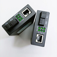 Convertisseur de média optique Gigabit HTB-GS-03, Ethernet 1000/100 Mbps, RJ45, fibre monomode, port TX/RX SC, alimentation externe