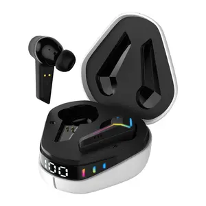 Écouteurs bluetooth 5.0, casque d'écoute stéréo 3D, LED TWS, pour jeux