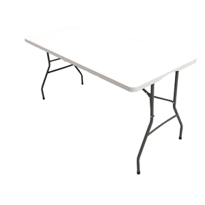 Mesa de Catering Plegable de Plástico Negro de 6 y 8 Pies de Largo, Ligera y Apilable, para Exteriores y Picnics - Product Image 3