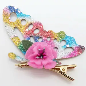 Accessori per fermagli per capelli per bambini da donna Clip per capelli a farfalla carina con fiori dolci personalizzati per neonate
