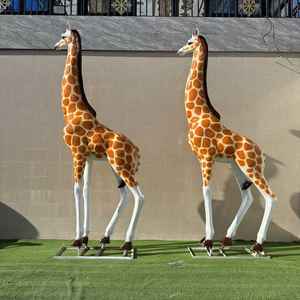 等身大リアル樹脂グラスファイバーキリン彫刻カスタマイズ可能動物アートワーク屋外家庭庭装飾 - Product Image 4