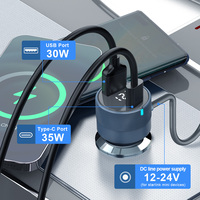 Chargeur de voiture Starlink Mini 3 en 1 95W, adaptateur allume-cigare avec affichage numérique, PD 35W et USB a 30W pour camions et voitures