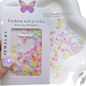 Accessoires pour ongles frais et mignons, mini fleurs à cinq pétales colorées, modèle DIY Frangipani Hdsp - Product Image 5